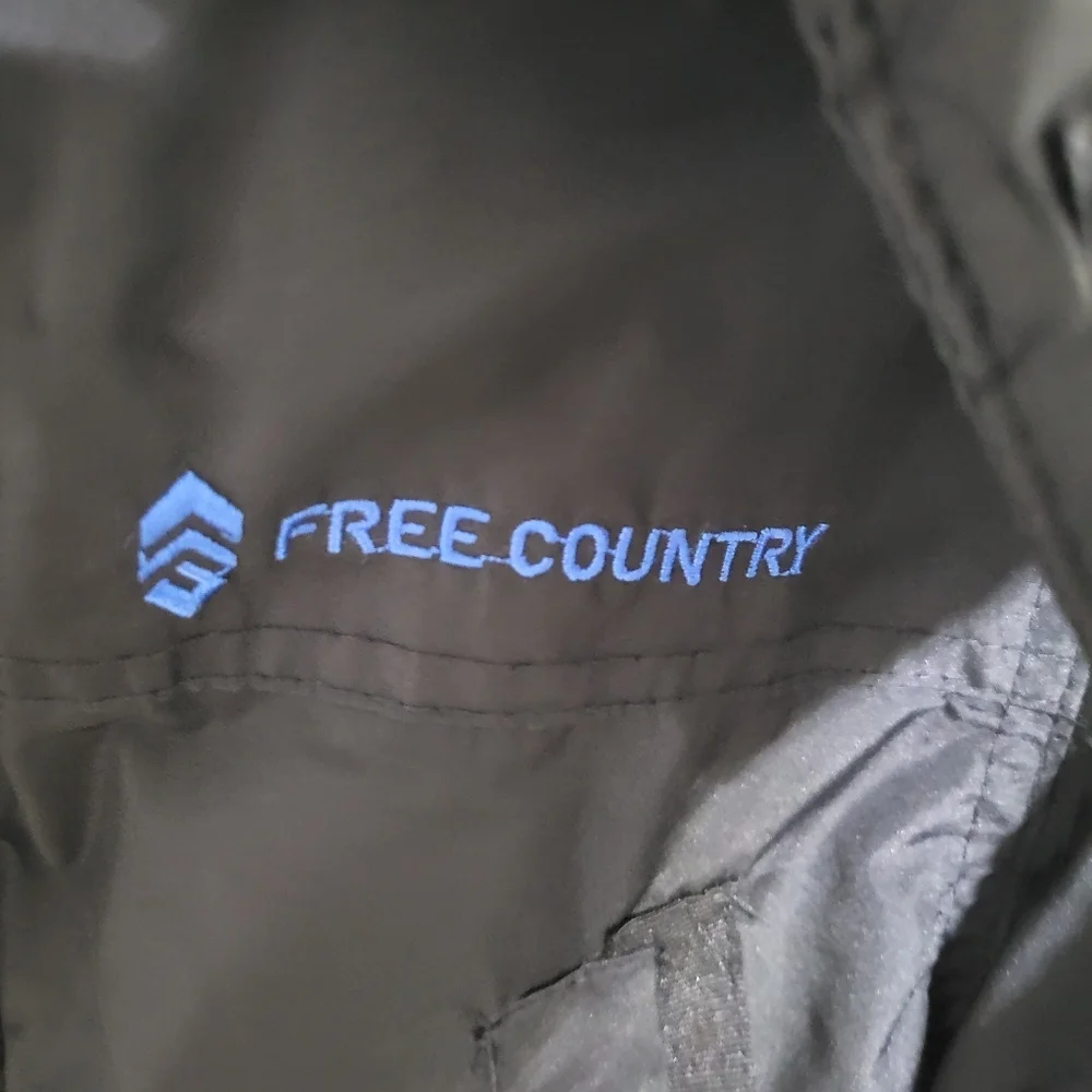 Free Country Kid's Black Winter Coat with Blue Lining Hooded Jacket, Size 7/8